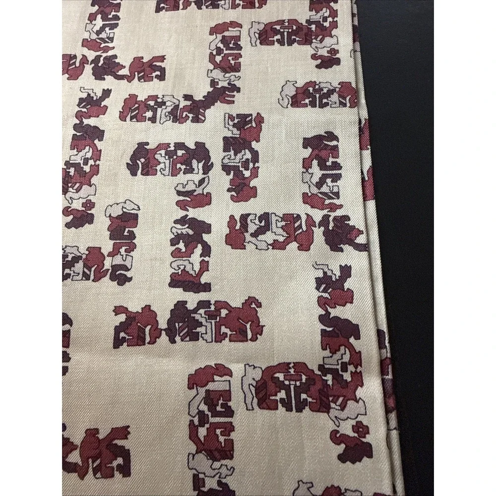 Vintage Sunkyung Sa silk scarf with a baroque animal print. 10